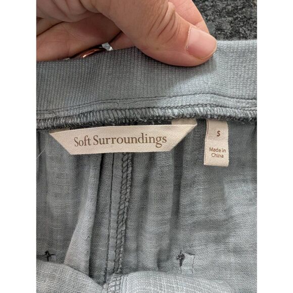 Soft‎ Surroundings Raleigh Gauze Pants women's small gray ruffle hem flowy - Picture 6 of 7